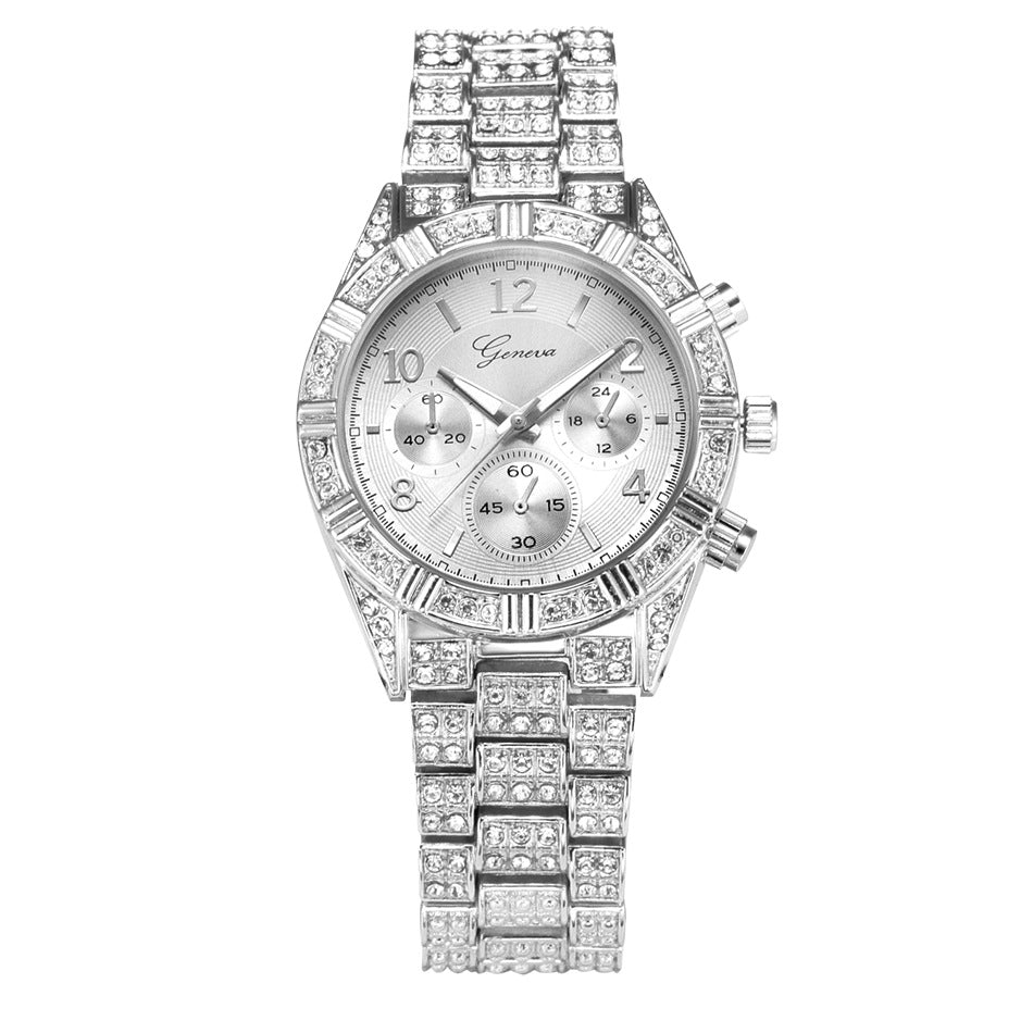 Women Crystal Quartz Analog Wrist Watch Fashion Stainless Steel Geneva Luxury Reloj Hombre Montre Femme Sport Watches